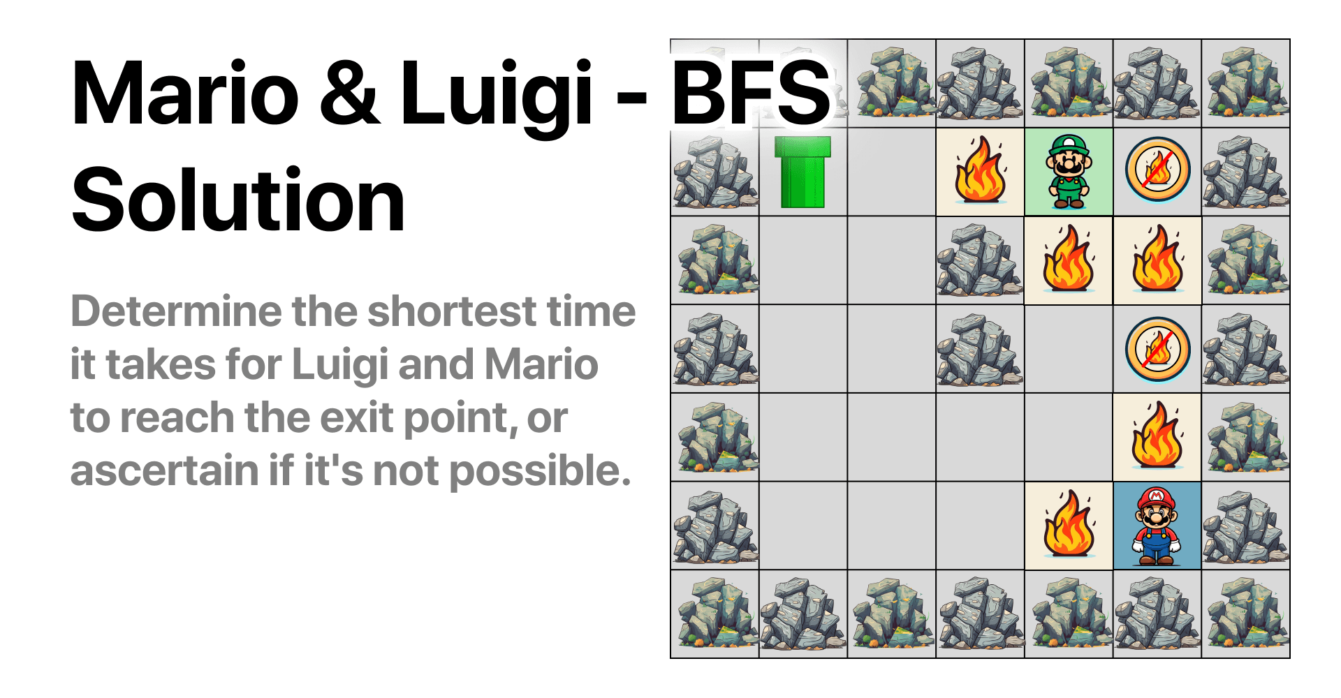 Decoding the 'Mario and Luigi' Challenge: An In-depth Guide to Applying BFS (Breadth-First Search)
